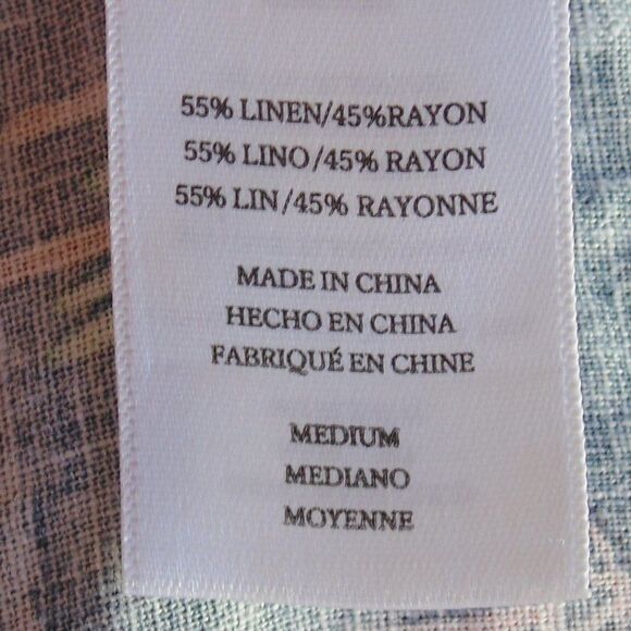 RAILS Shirt, M, Carson, Blue,  Palm Trees/Umbrellas, Buttons, Pocket - Picture 15 of 16